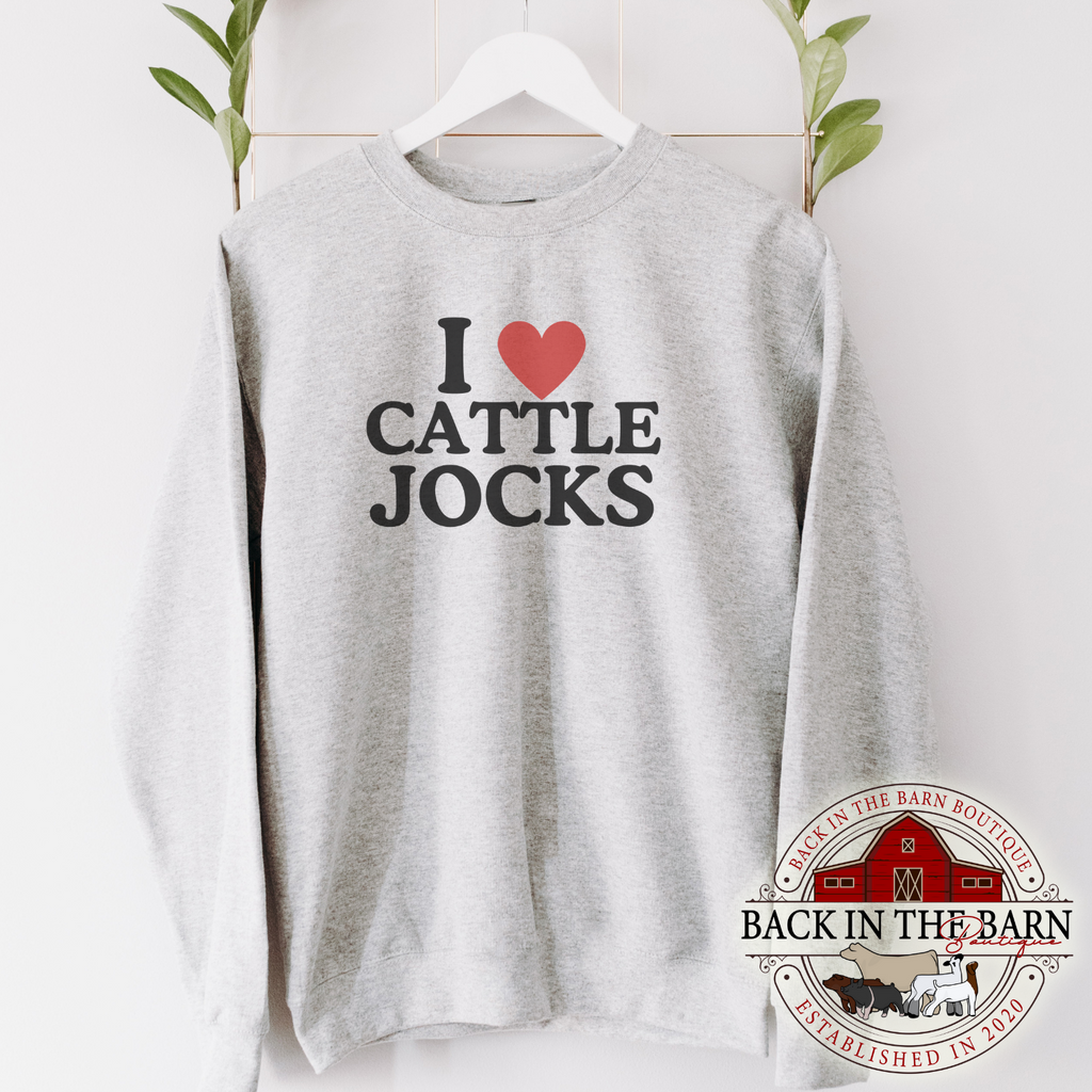 I Love Cattle Jocks Crewneck