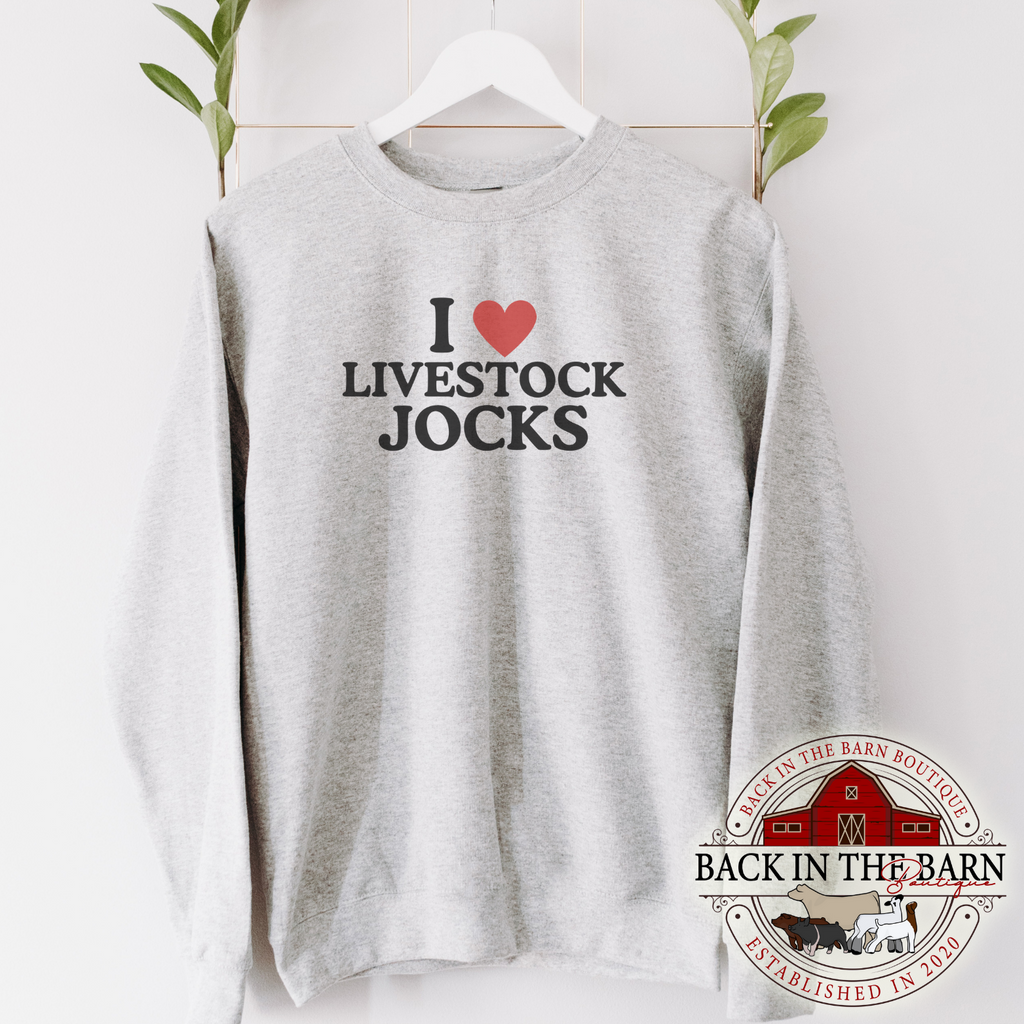 I Love Livestock Jocks Crewneck