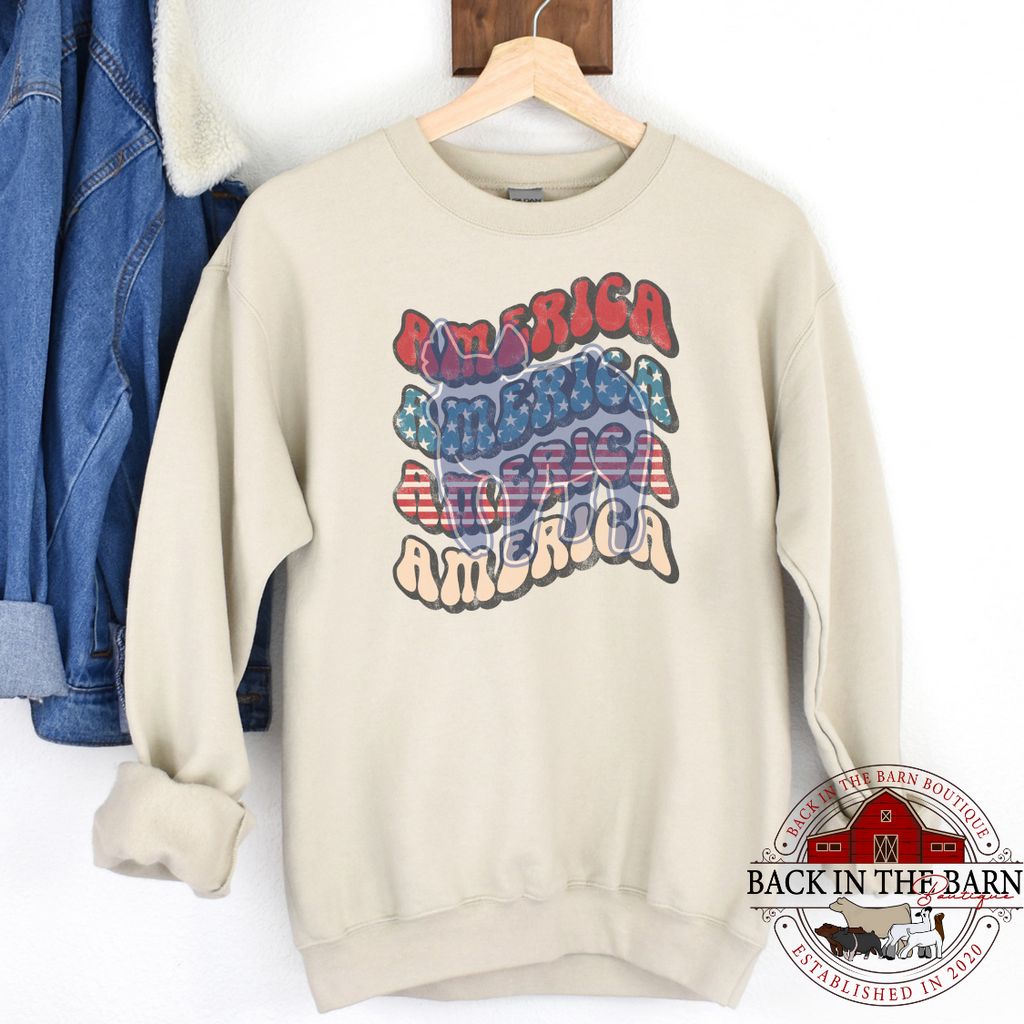 American Pride Pig Crewneck
