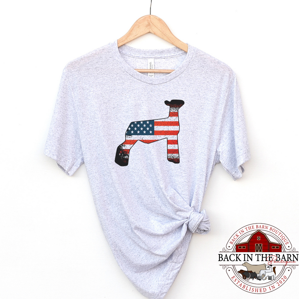 Distressed American Flag Lamb Shirt
