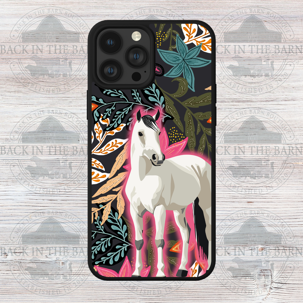 Dark Floral Horse Phone Case
