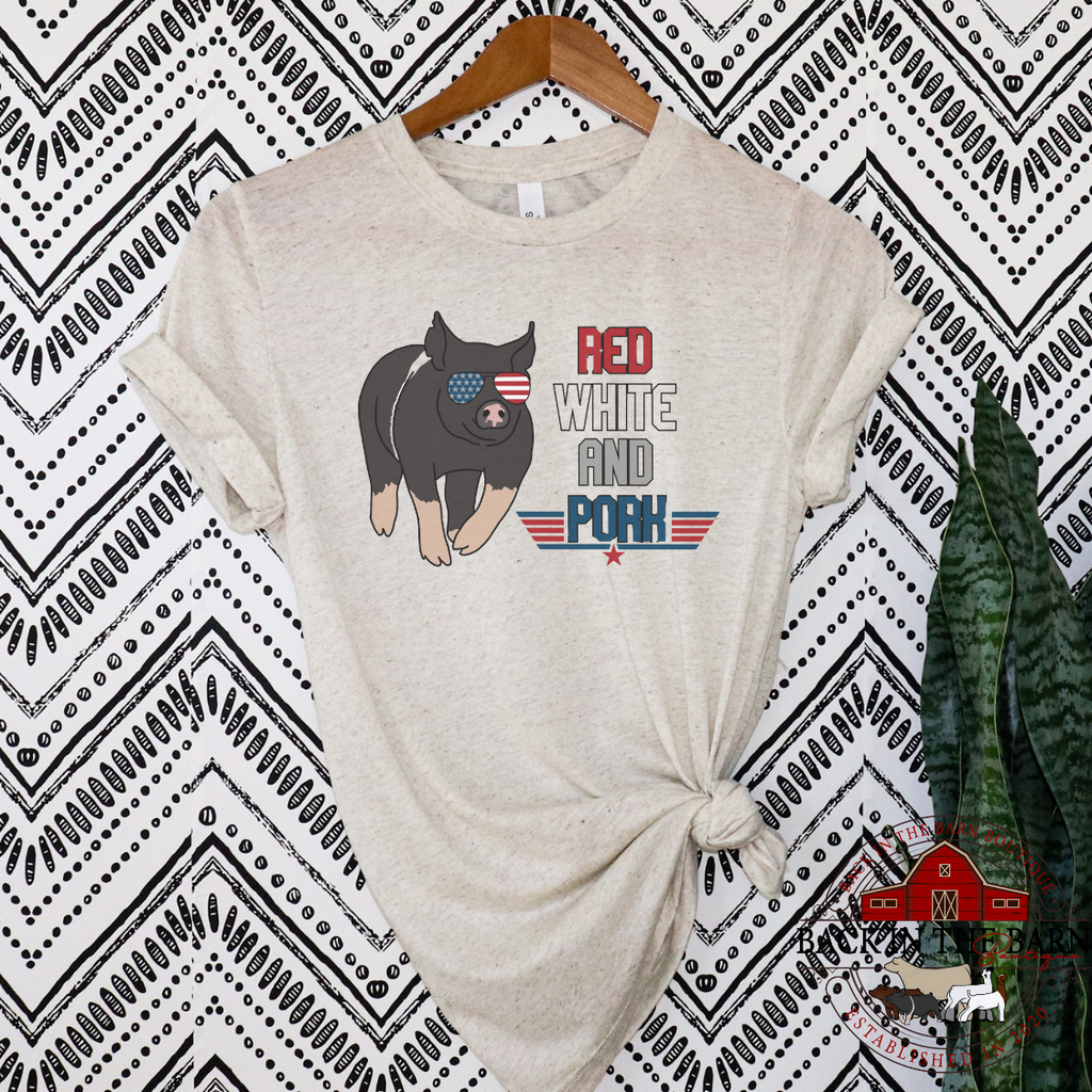 Red, White, and Pork Pig Shirt