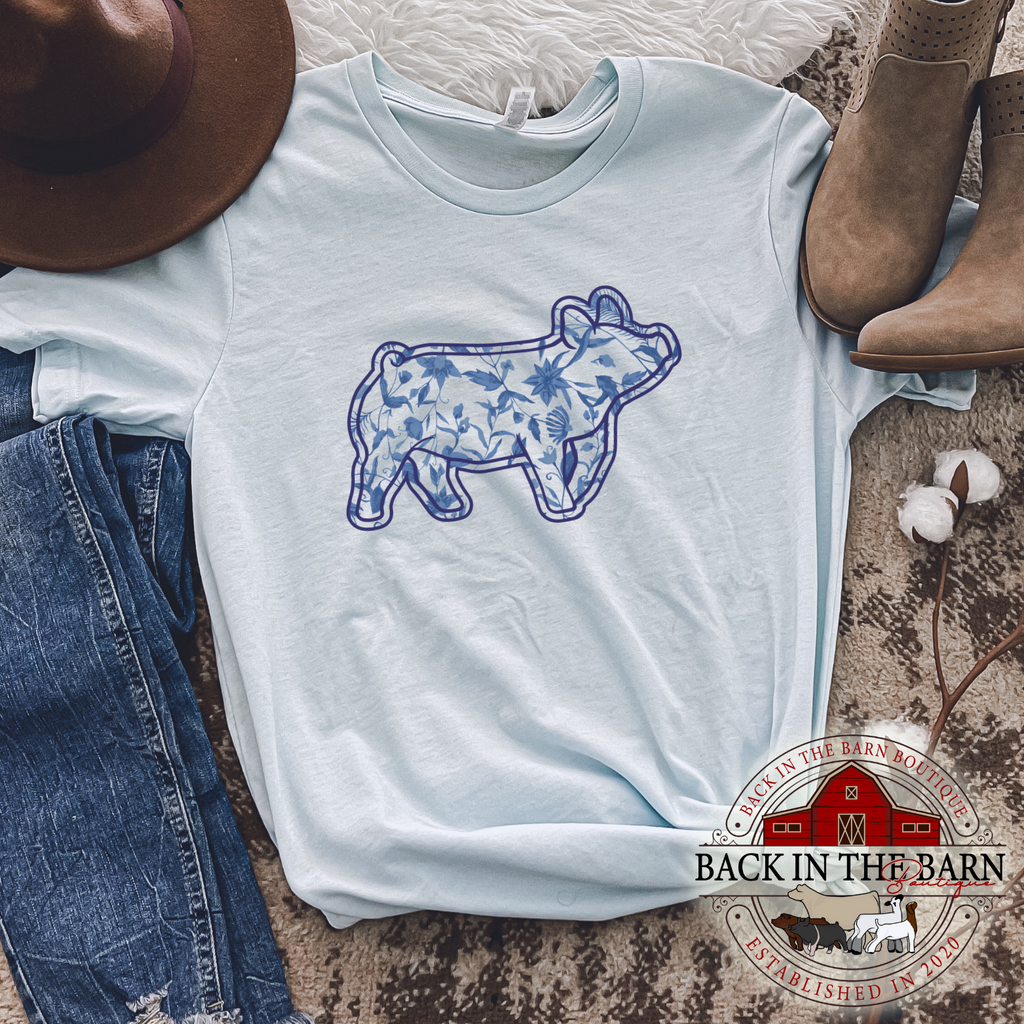 Royal Floral Pig Shirt