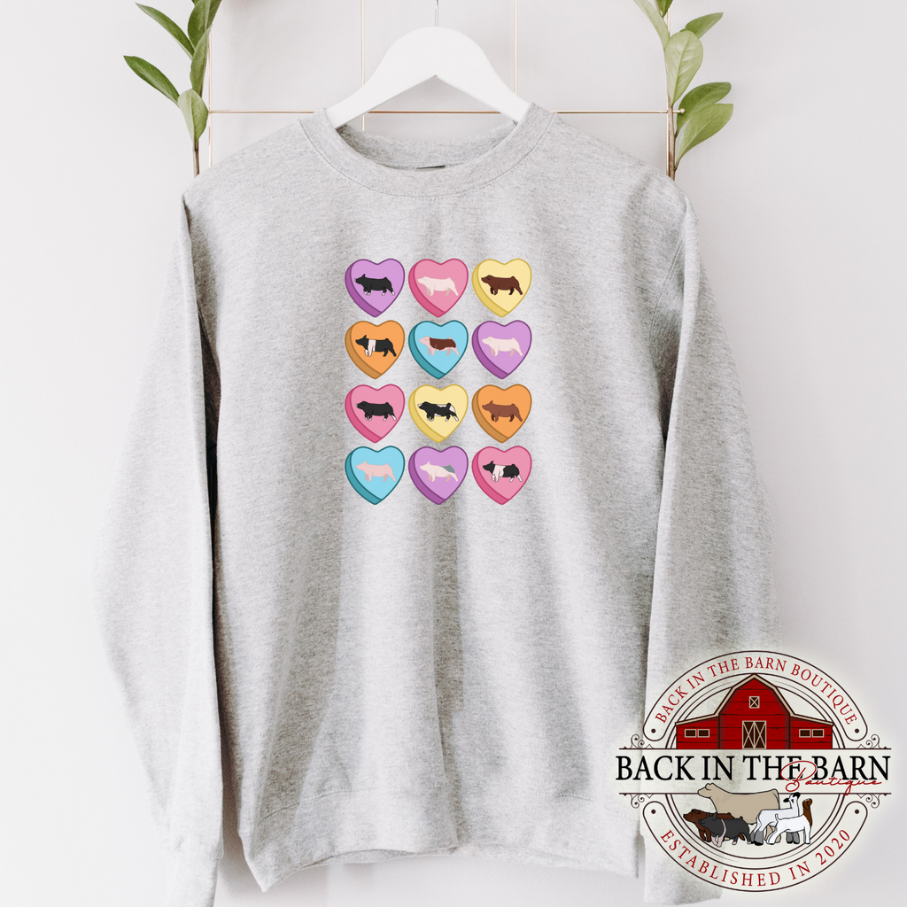Candy Hearts Pig Breed Crewneck