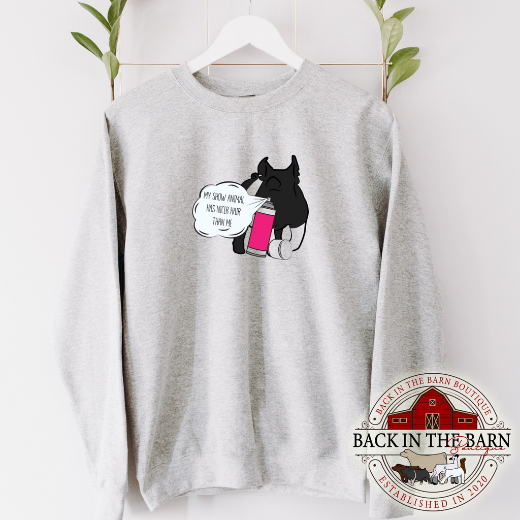 Nicer Hair Pig Crewneck