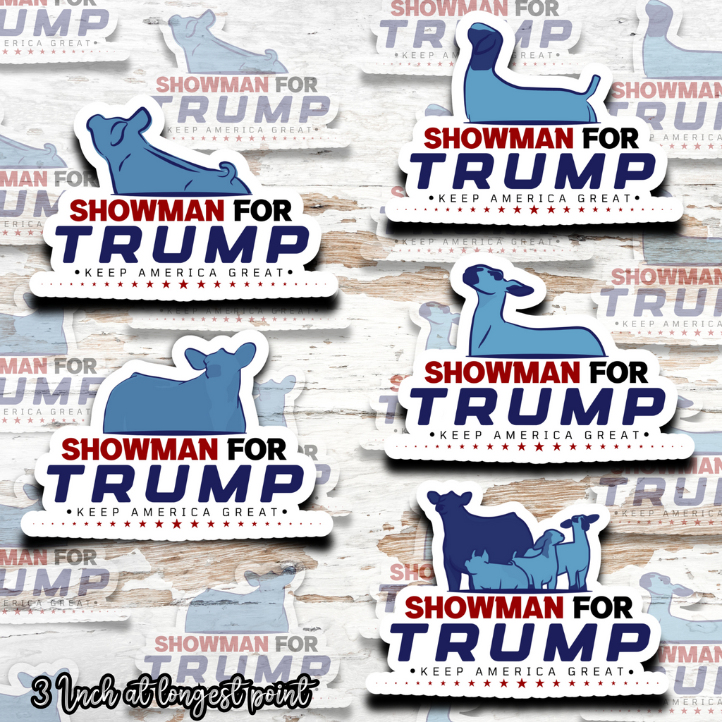 Showman for Trump Livestock Stickers