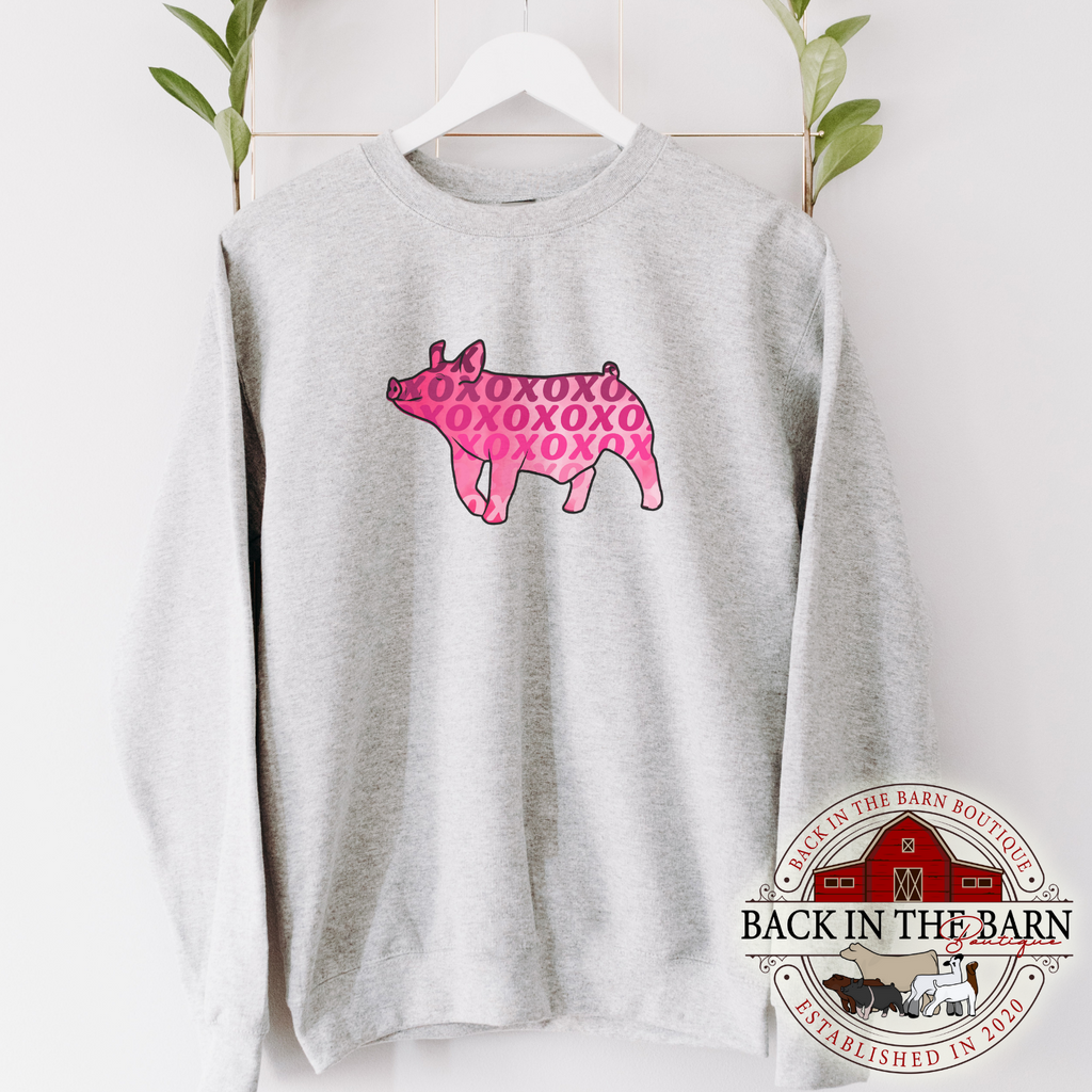 Pink Watercolor Pig Crewneck