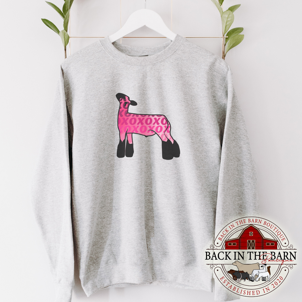 Pink Watercolor Lamb Crewneck