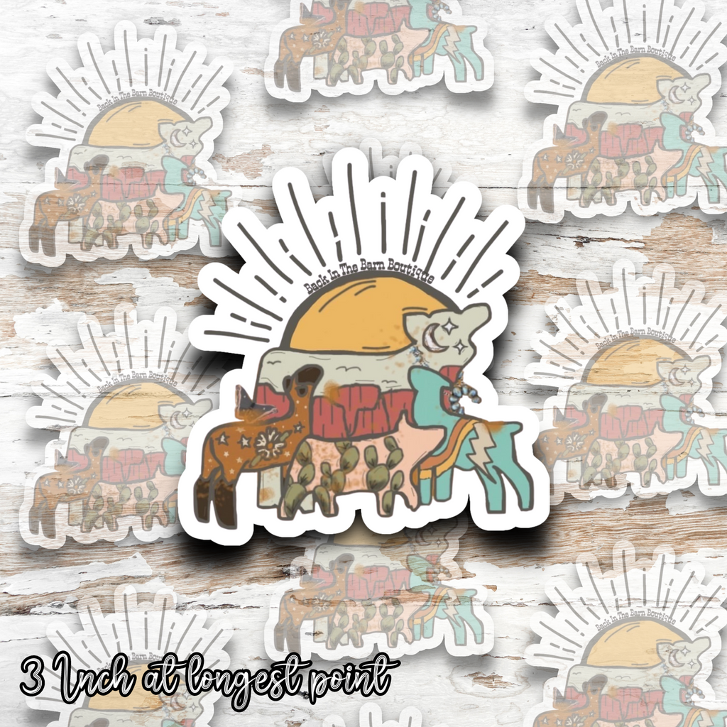 Western Sunset Livestock Sticker