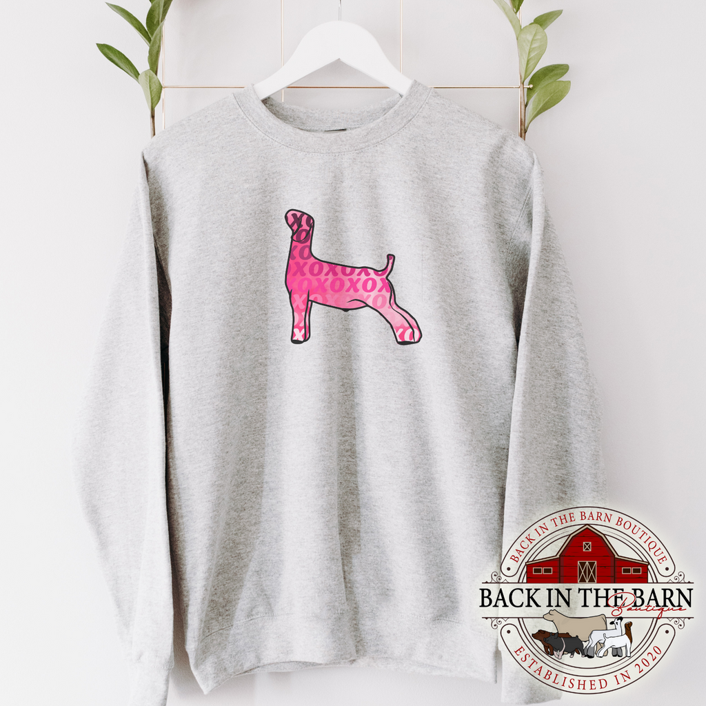Pink Watercolor Goat Crewneck