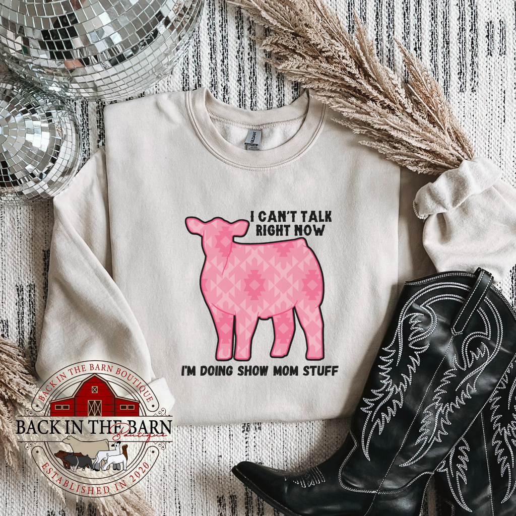Pink Show Mom Stuff Cattle Crewneck