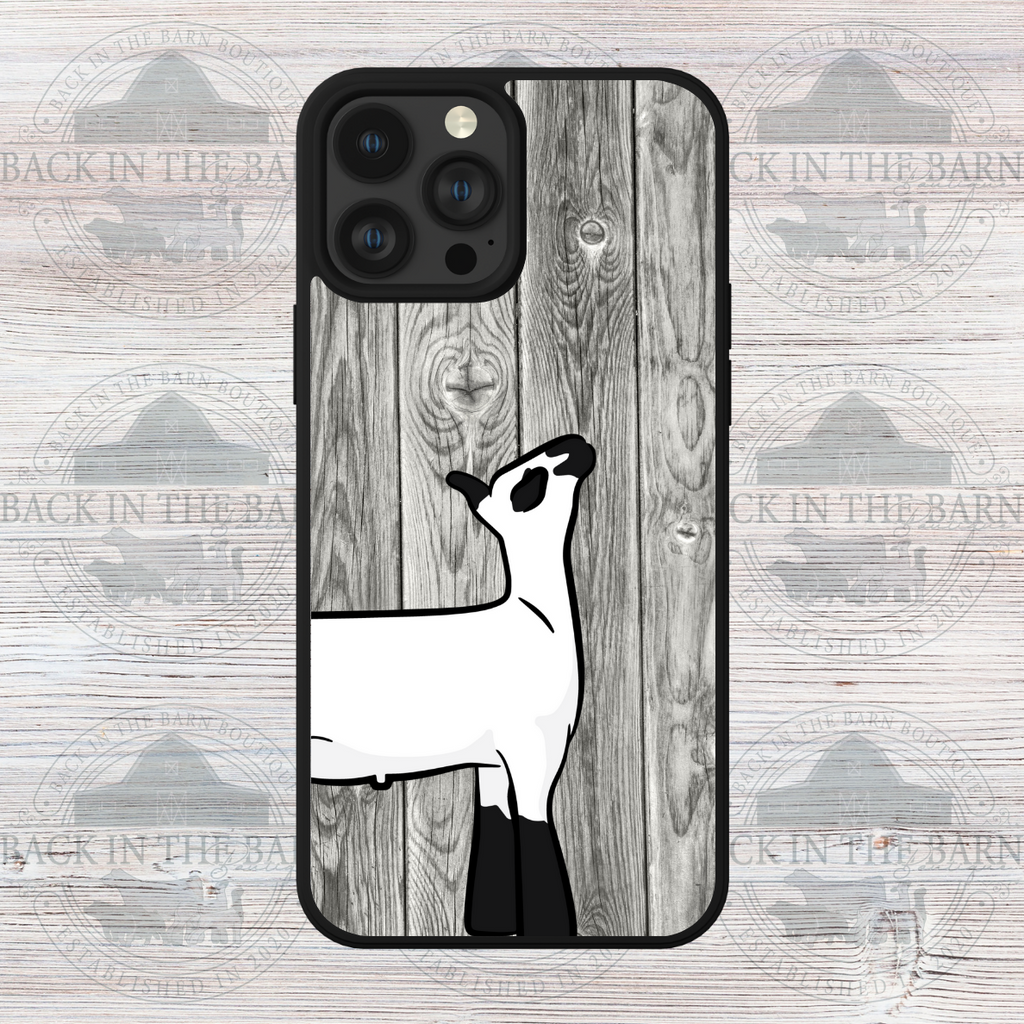 Gray Woodgrain Lamb Phone Case