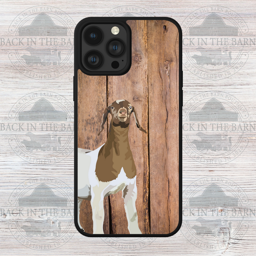 Brown Woodgrain Goat Phone Case