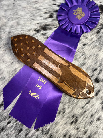 American Flag Show Pig- Backdrop Carved Brush