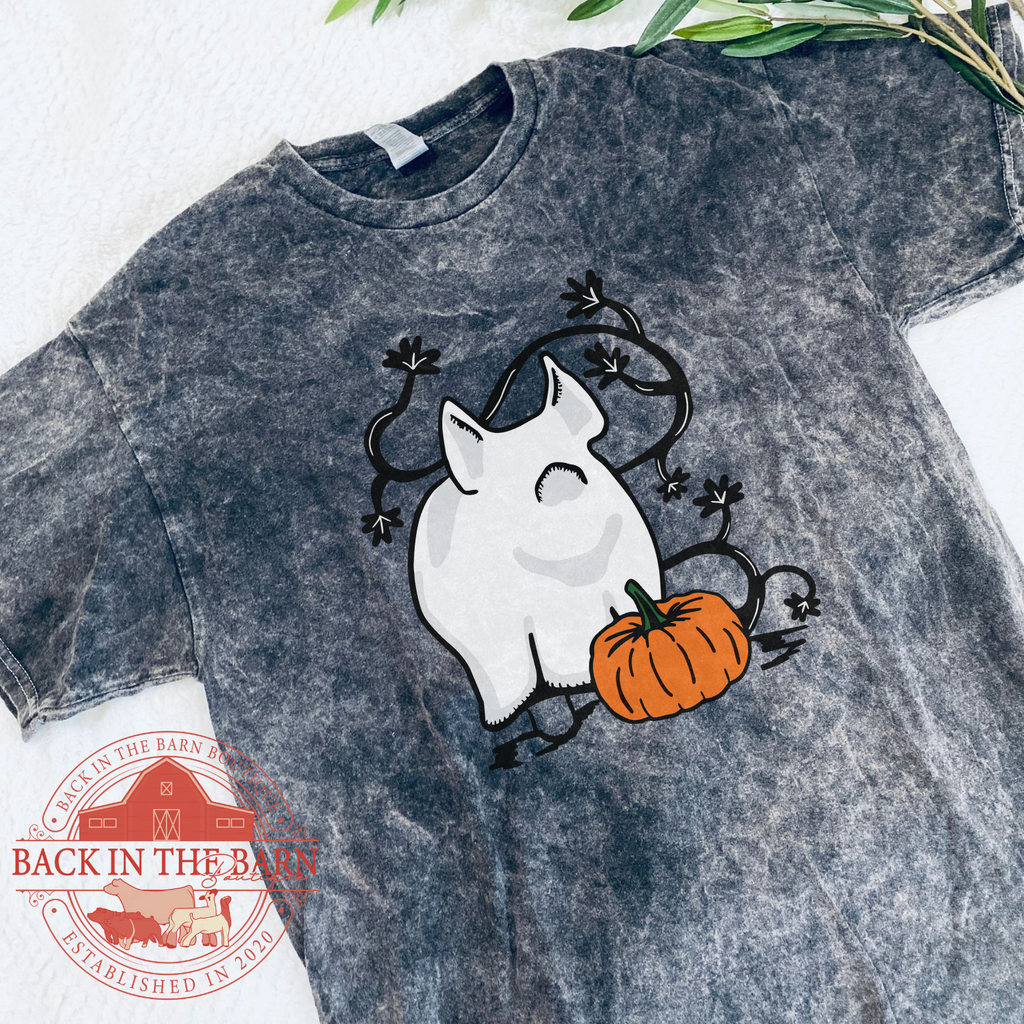 Pumpkin Patch Pig Mineral Wash Shirt