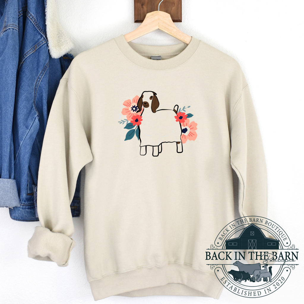 Floral Ghost Goat Crewneck