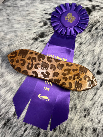 Cheetah Show Pig Carved Brush