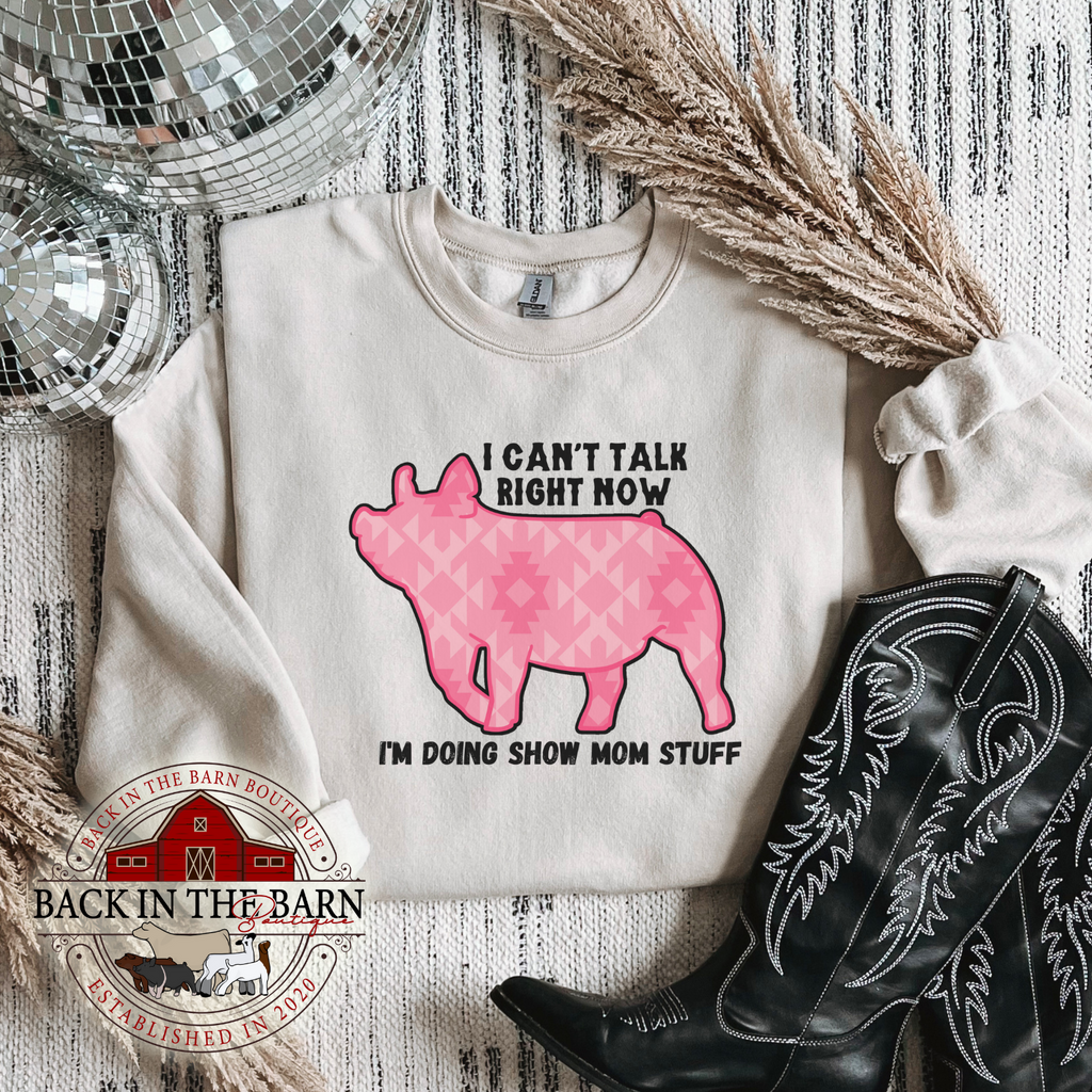 Pink Show Mom Stuff Pig Crewneck