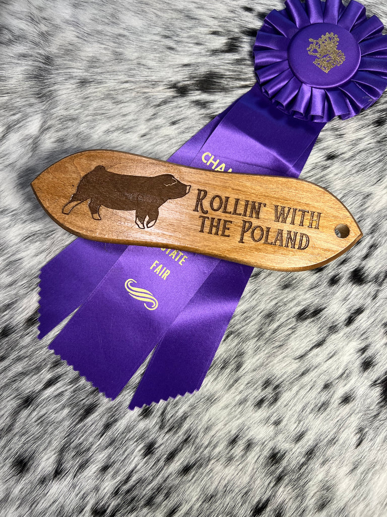 Poland China Show Pig Carved Brush