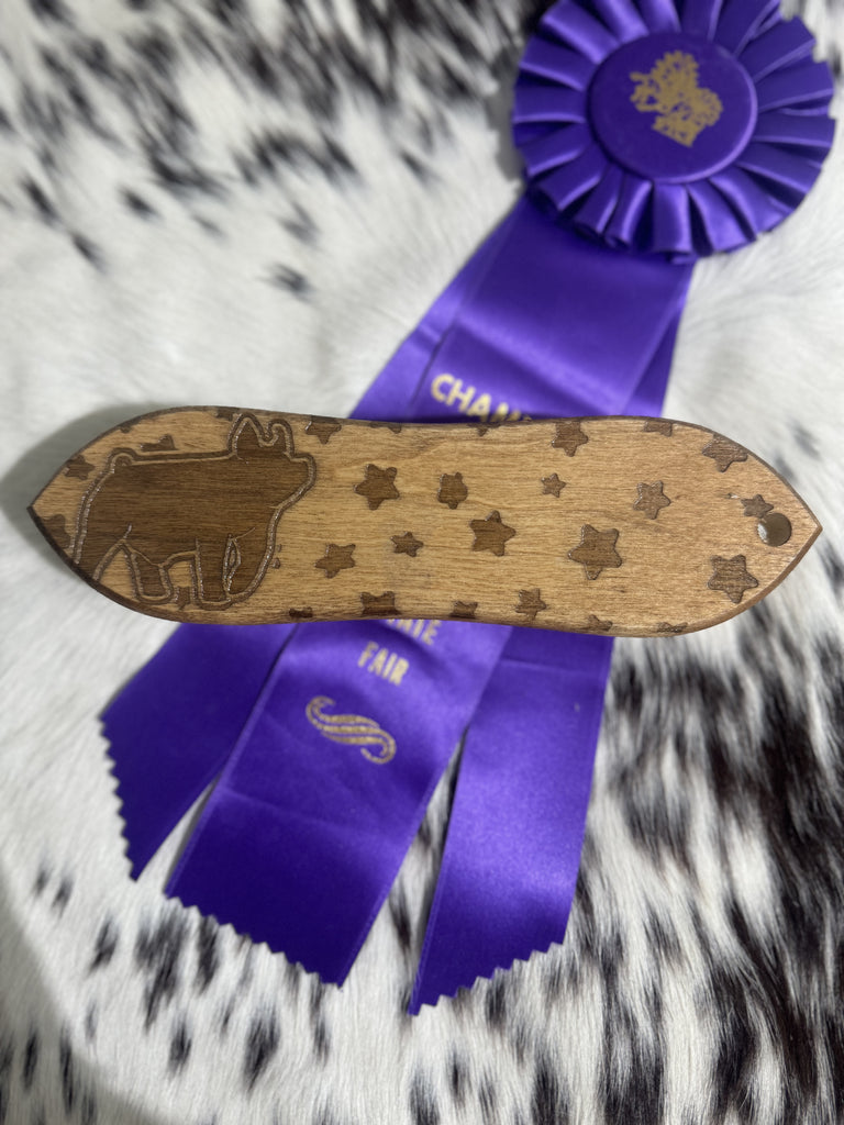 Star Show Pig Carved Brush