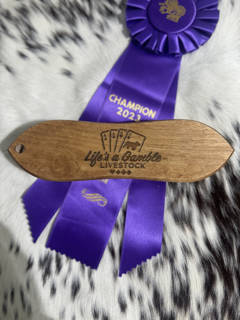 Life’s a Gamble Show Pig Carved Brush