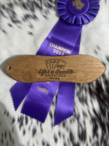 Life’s a Gamble Show Pig Carved Brush