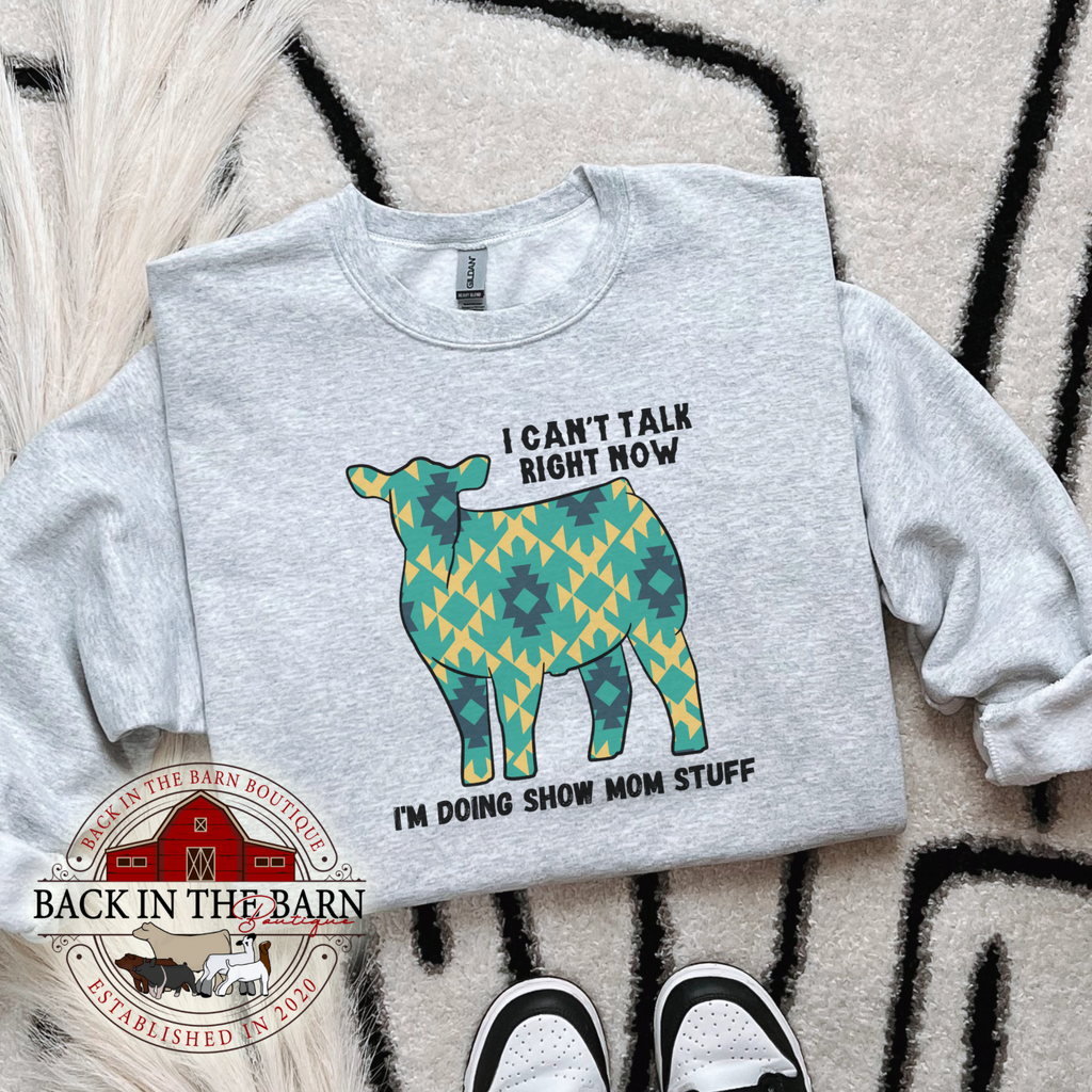 Green Show Mom Stuff Cattle Crewneck