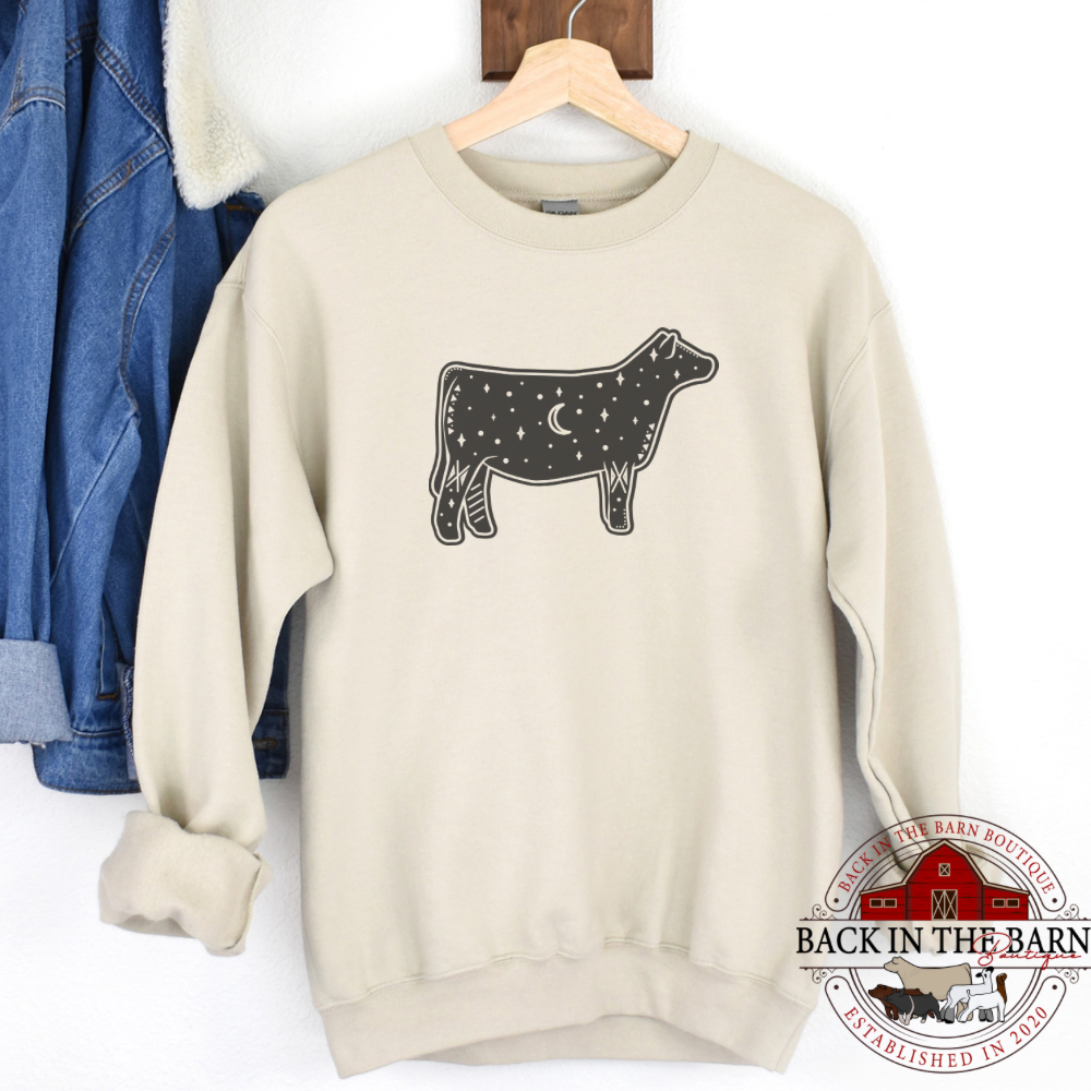 Midnight Aztec Cattle Crewneck