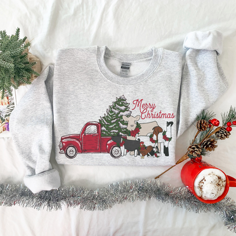 Evergreen Christmas Livestock Crewneck