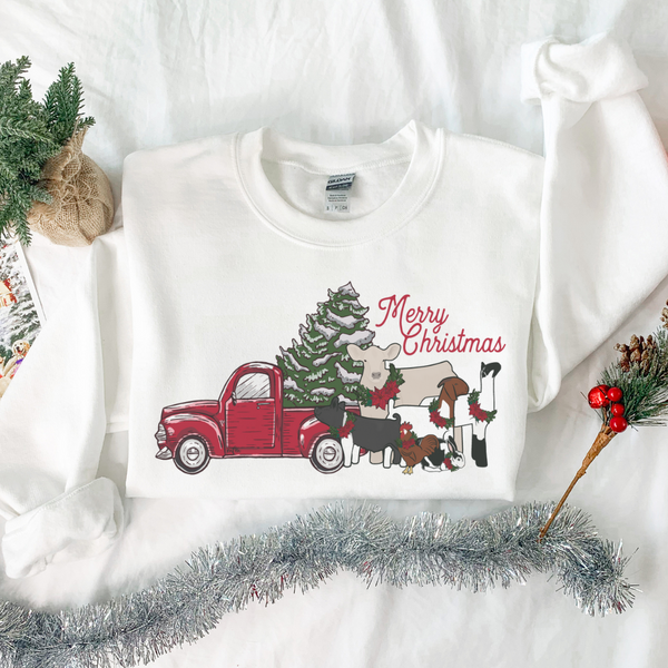 Evergreen Christmas Livestock Crewneck