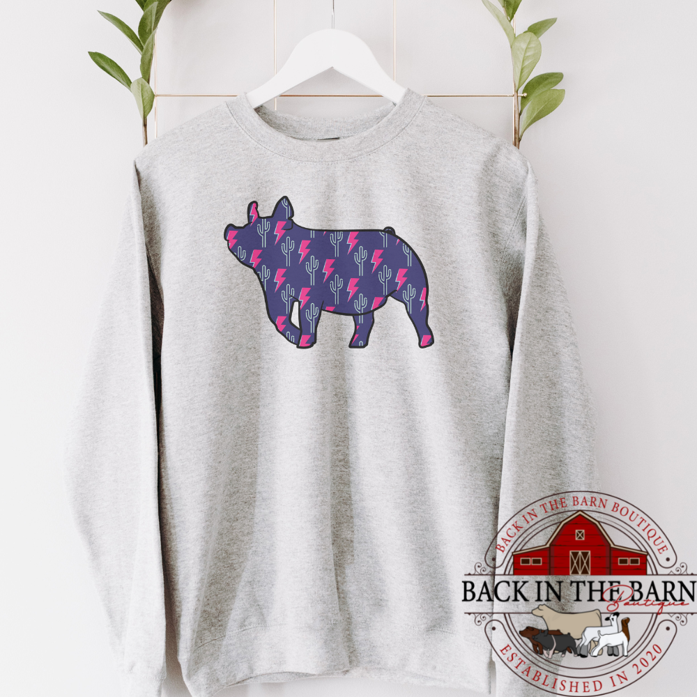 Lighting Bolt Pig Crewneck