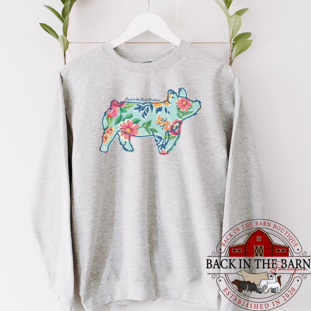 Floral Pig Crewneck