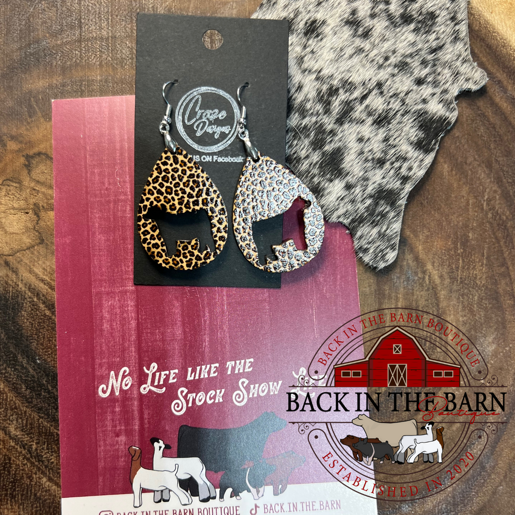Cheetah Cattle Teardrop Earrings