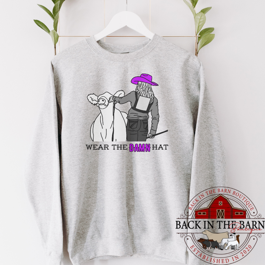 Wear The Da*m Hat Cattle Crewneck