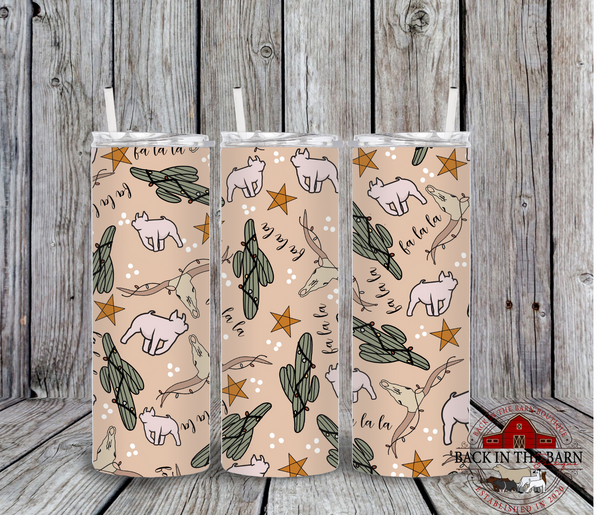*5 SPECIES* Western Around the Christmas Tree Livestock Tumbler