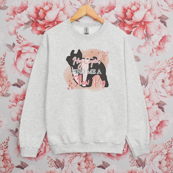 Hey Cupid Pig Crewneck