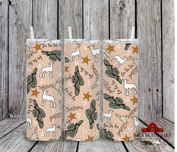 *5 SPECIES* Western Around the Christmas Tree Livestock Tumbler