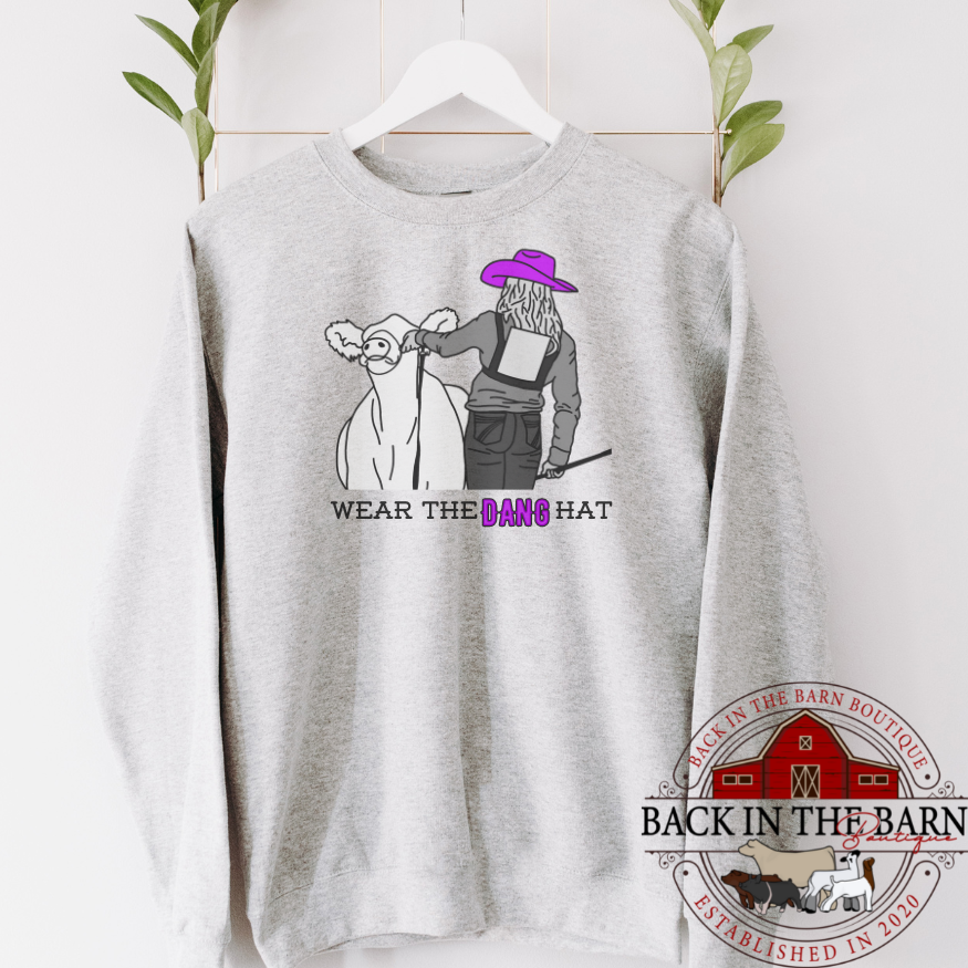 Wear The Dang Hat Cattle Crewneck
