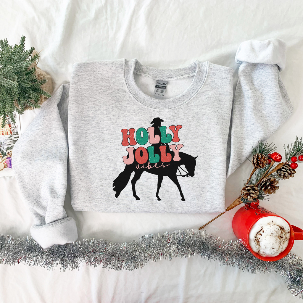 Holly Jolly Vibes Horse Crewneck