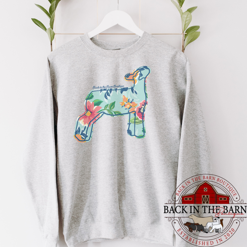 Floral Lamb Crewneck