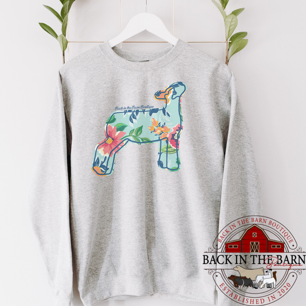 Floral Lamb Crewneck Back in the Barn Boutique