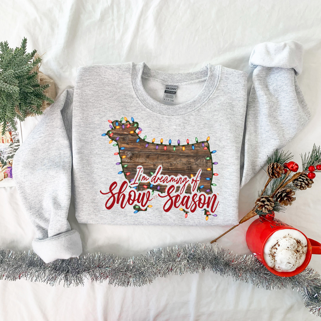 Christmas Woodgrain Cattle Crewneck