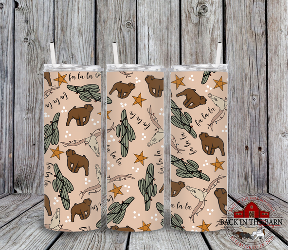 *5 SPECIES* Western Around the Christmas Tree Livestock Tumbler