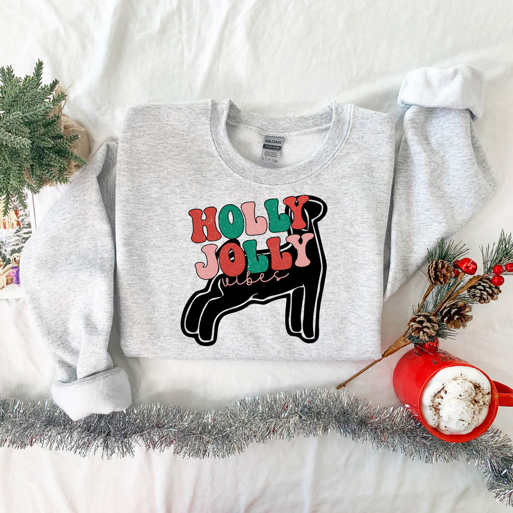 Holly Jolly Vibes Goat Crewneck