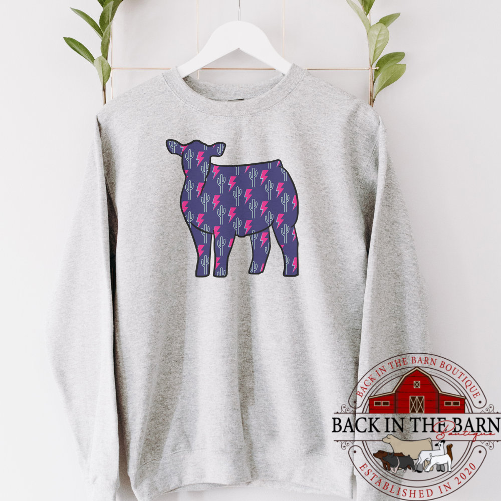Lighting Bolt Cattle Crewneck