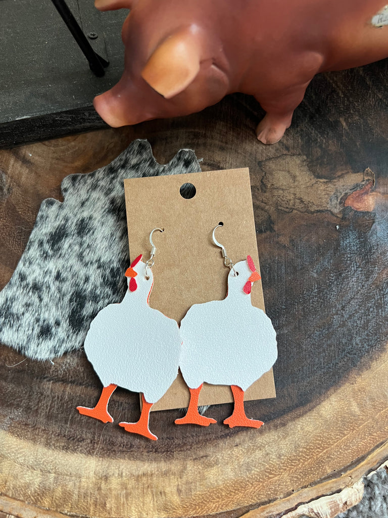 Large Chicken Earrings