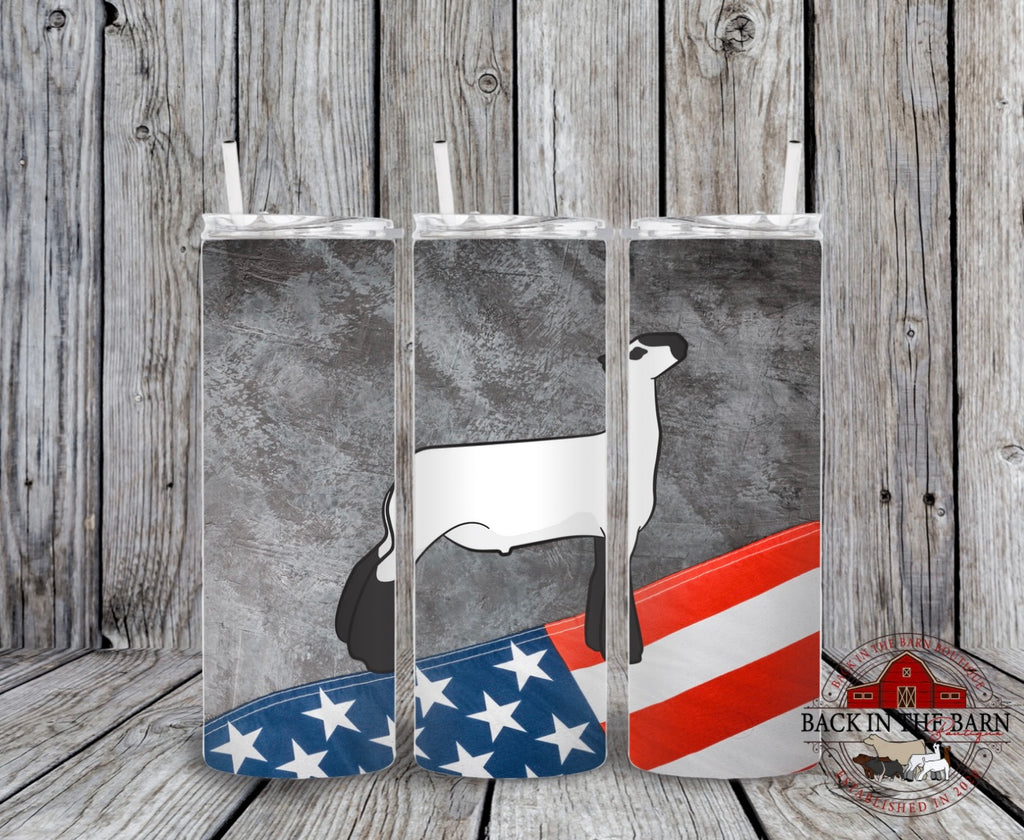 20 oz Skinny American Flag Livestock Tumbler