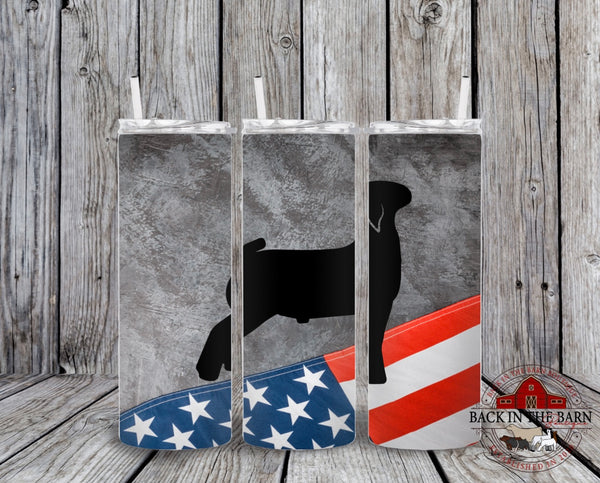 20 oz Skinny American Flag Livestock Tumbler