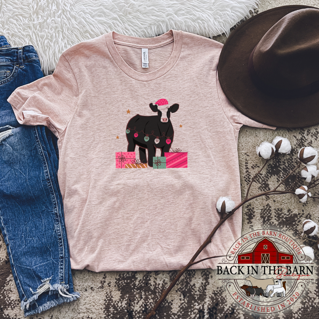 Pink Christmas Cattle Shirt