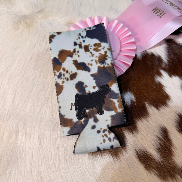 Cow Print Livestock Slim Koozie